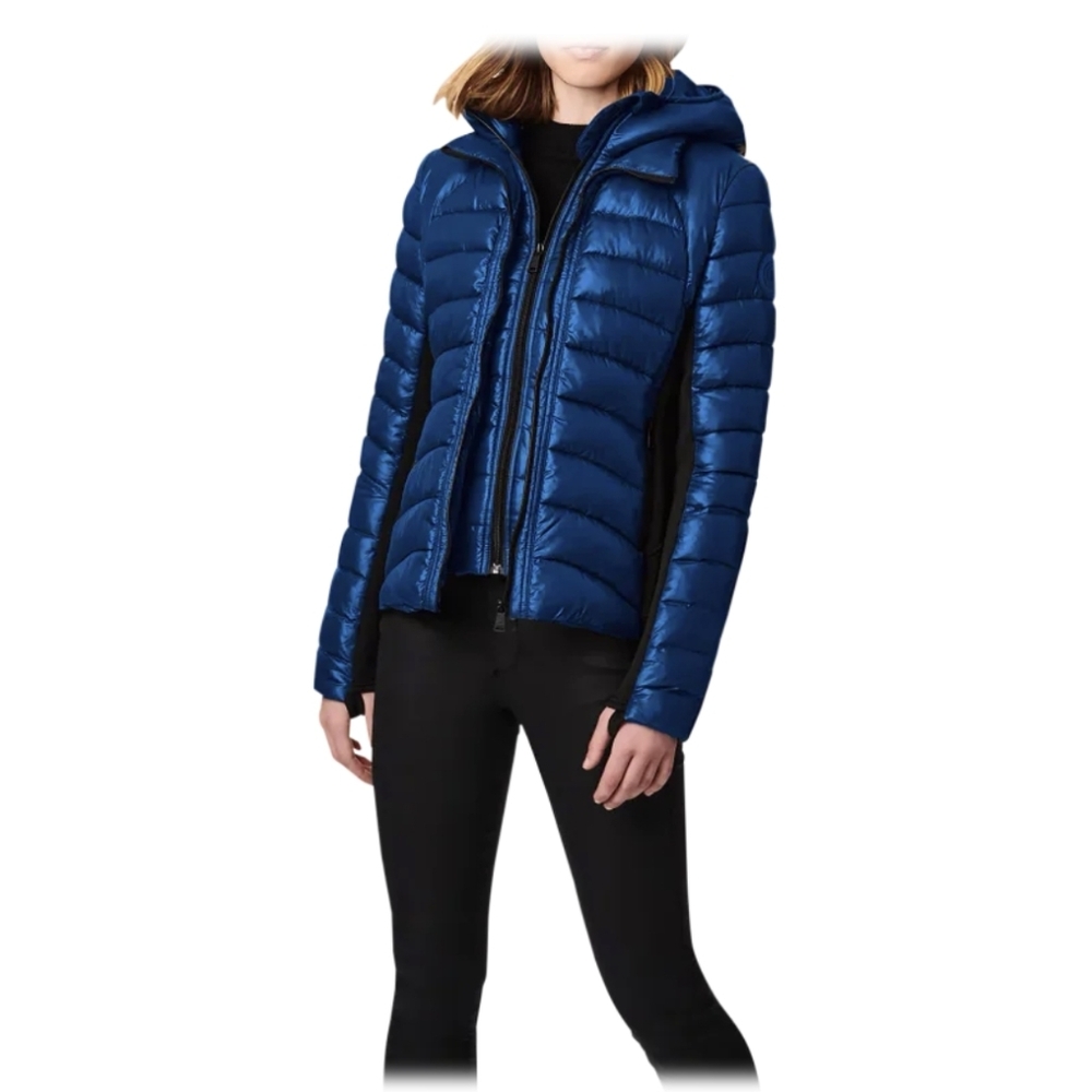 Bernardo Vibrant Blue Puffer Jacket with Black Panels Size XS